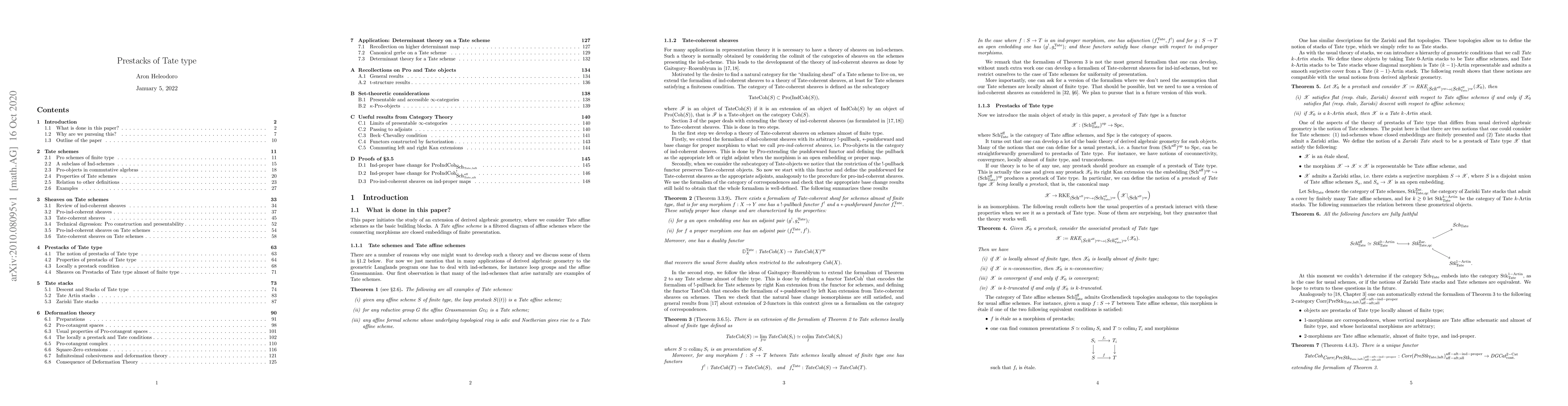 Thumbnail for Prestacks of Tate type