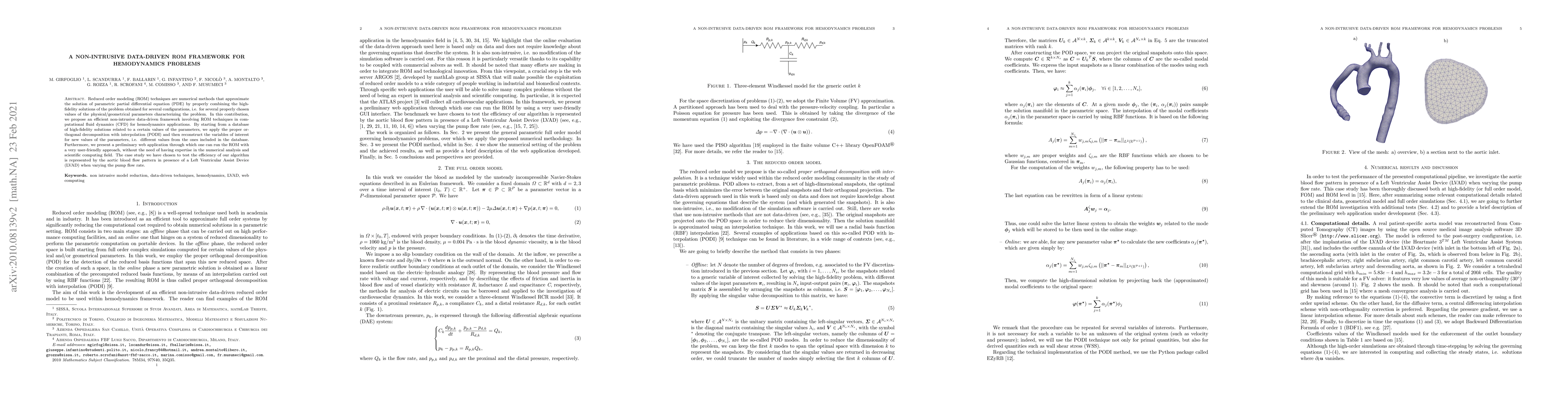 Thumbnail for A non-intrusive data-driven ROM framework for hemodynamics problems