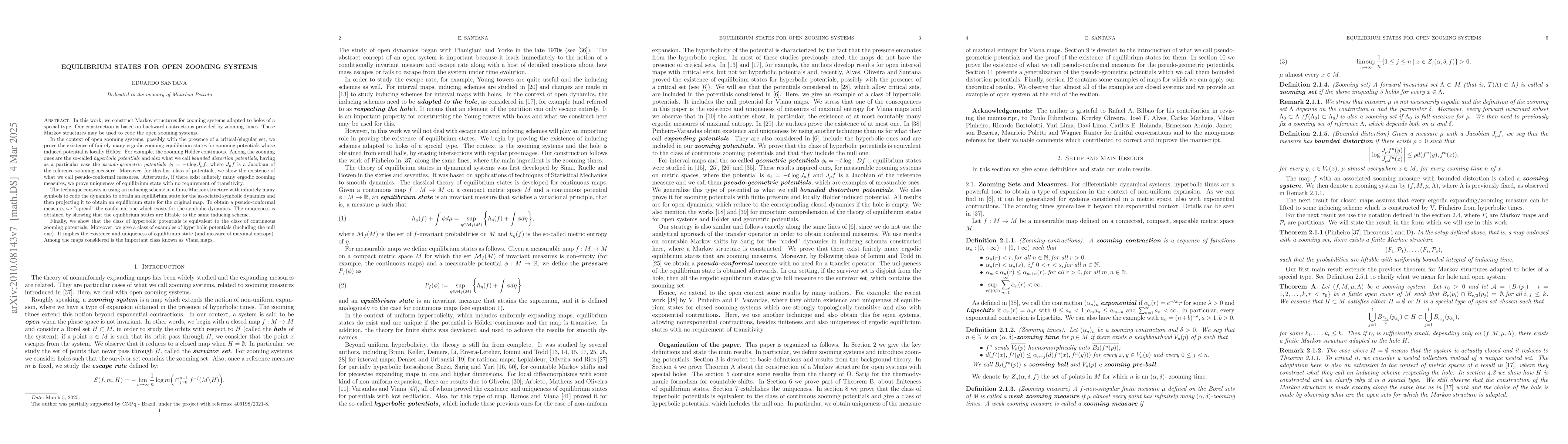 Thumbnail for Equilibrium States for Open Zooming Systems