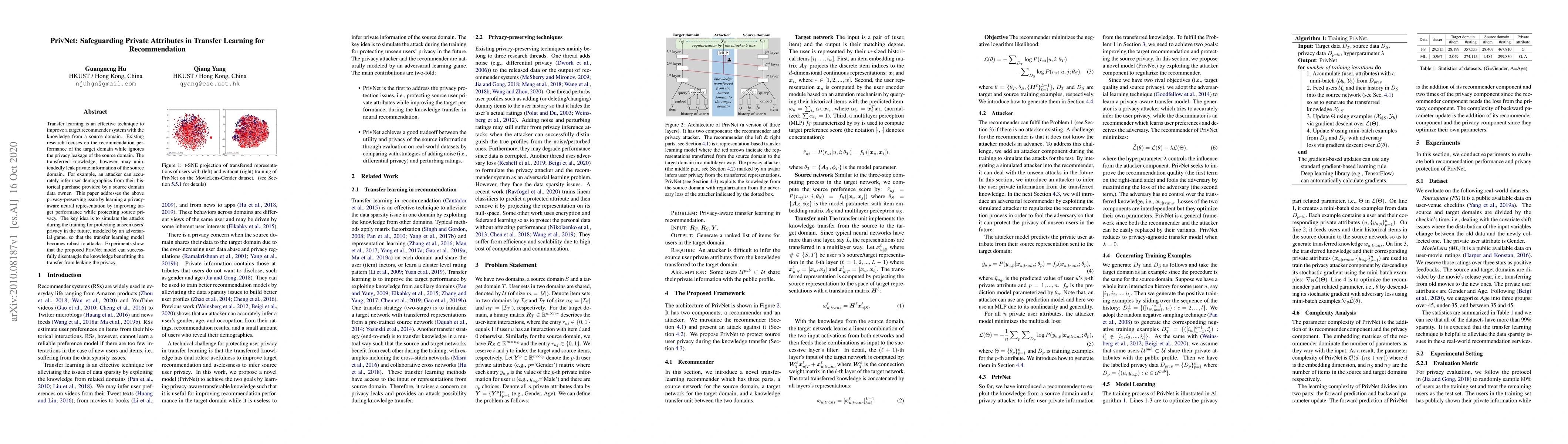Thumbnail for PrivNet: Safeguarding Private Attributes in Transfer Learning for
  Recommendation