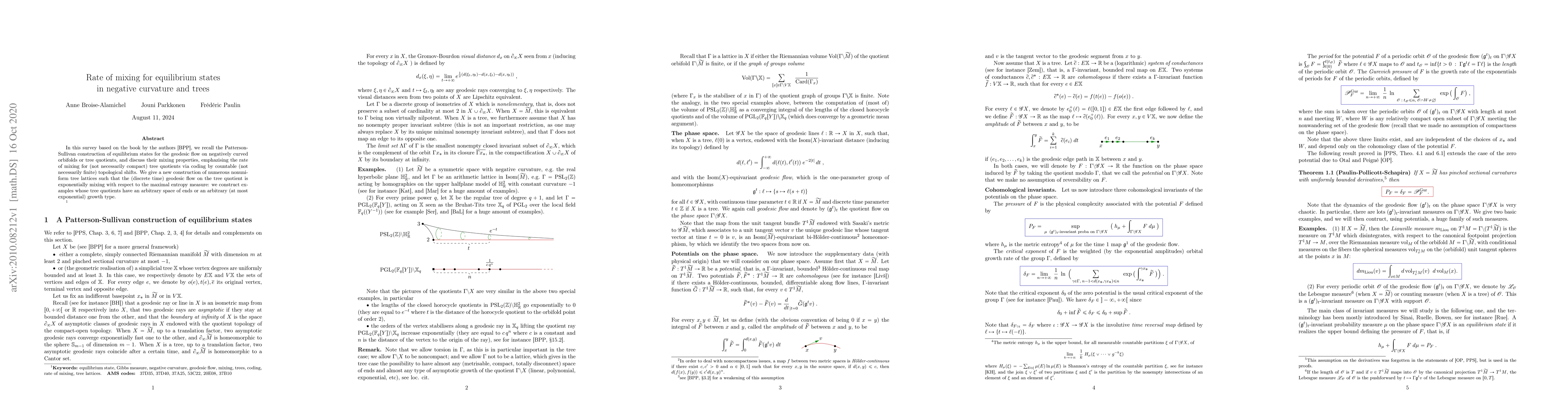 Thumbnail for Rate of mixing for equilibrium states in negative curvature and trees