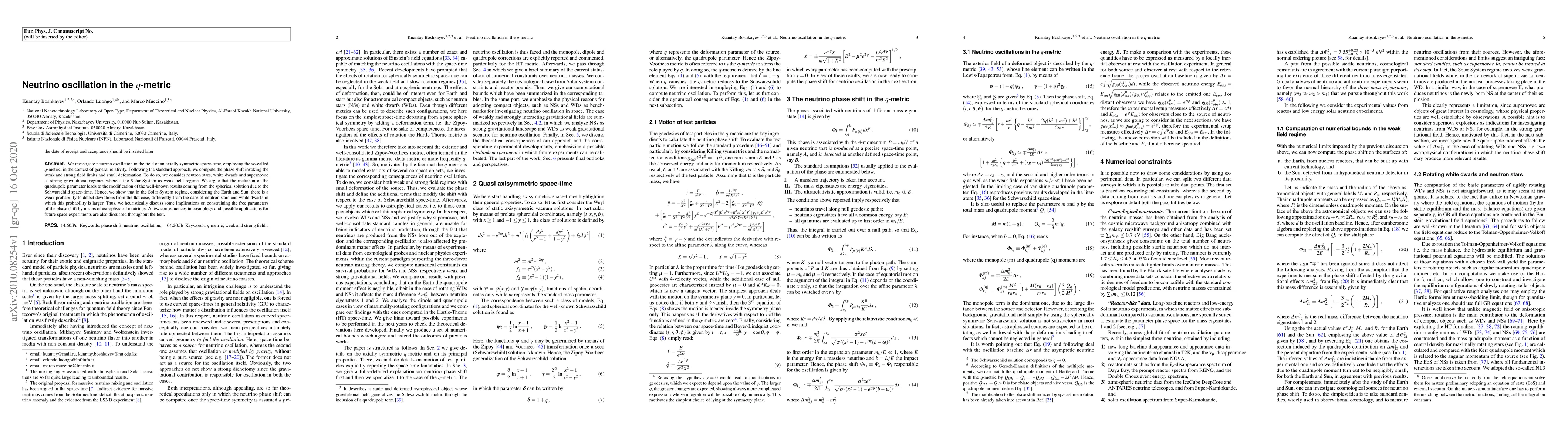 Thumbnail for Neutrino oscillation in the $q$-metric