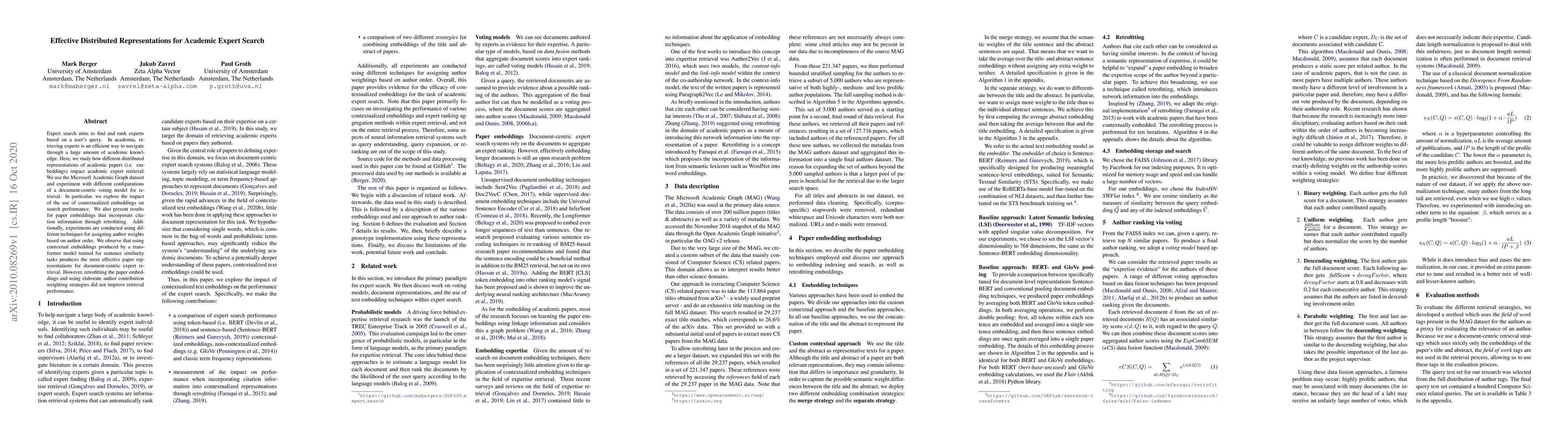 Thumbnail for Effective Distributed Representations for Academic Expert Search
