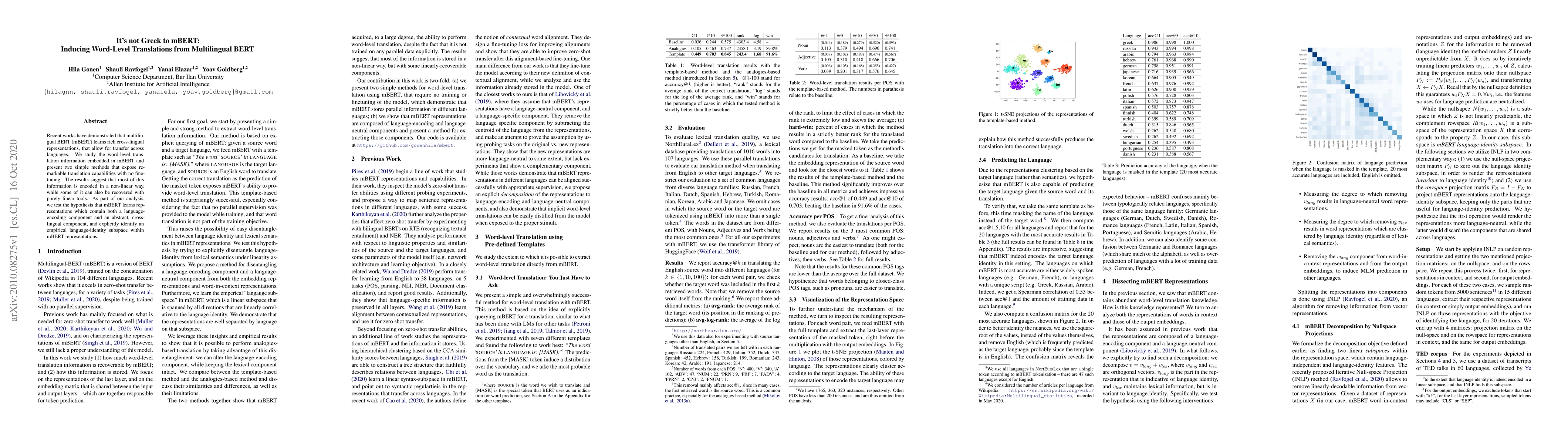 Thumbnail for It's not Greek to mBERT: Inducing Word-Level Translations from
  Multilingual BERT