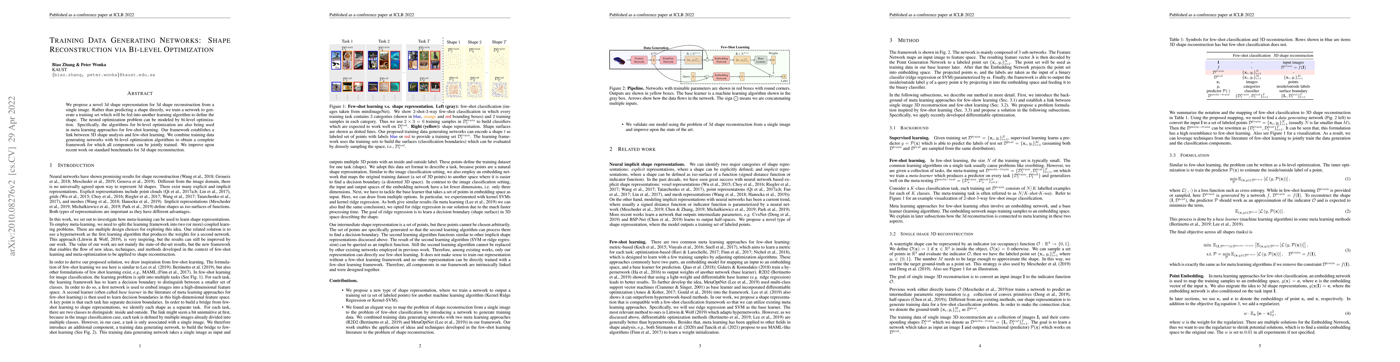 Thumbnail for Training Data Generating Networks: Shape Reconstruction via Bi-level
  Optimization