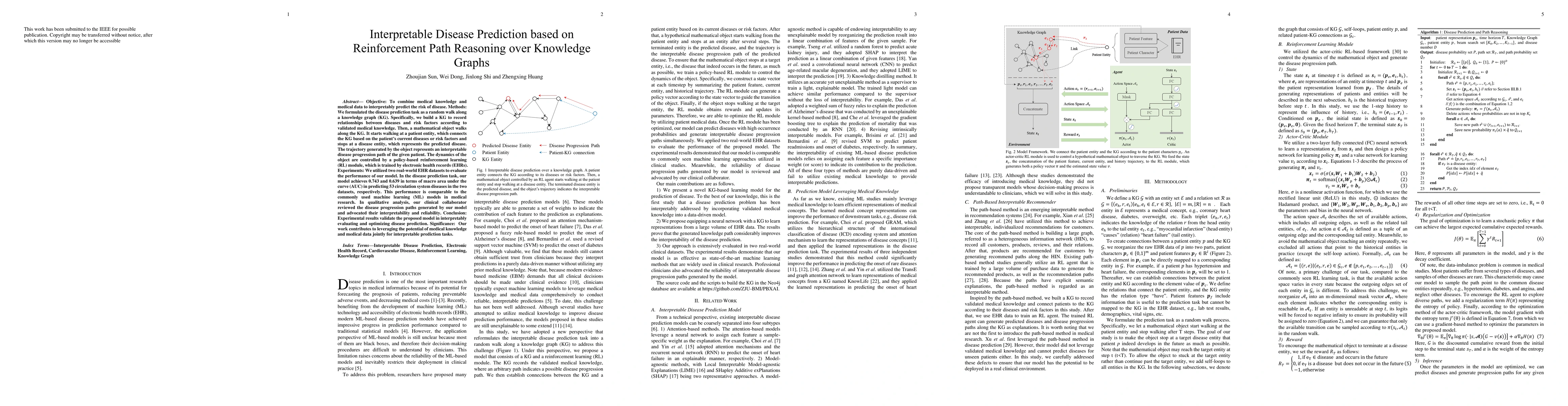 Thumbnail for Interpretable Disease Prediction based on Reinforcement Path Reasoning
  over Knowledge Graphs