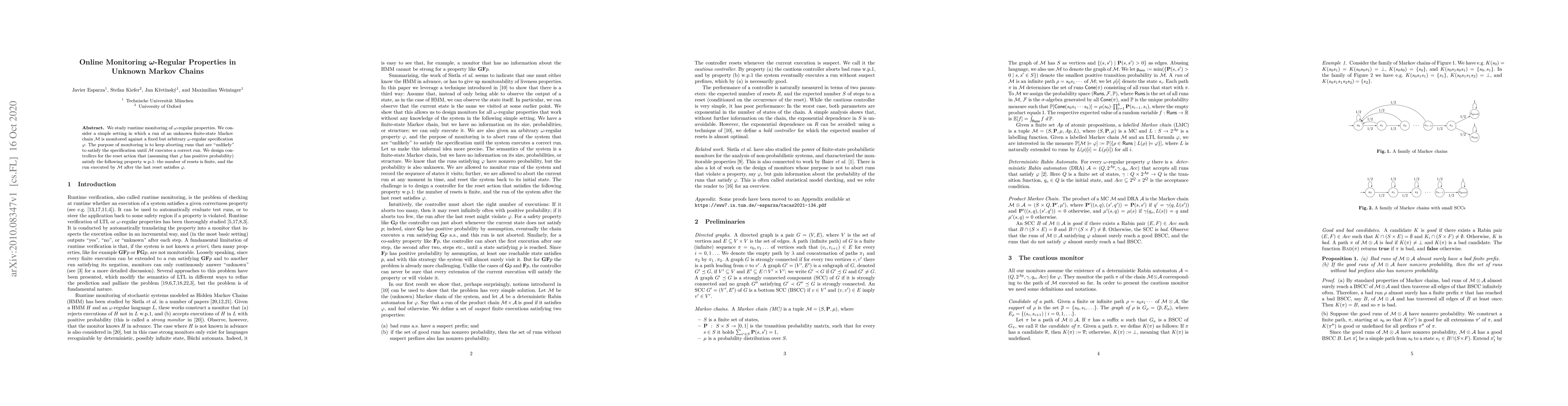 Thumbnail for Online Monitoring $\omega$-Regular Properties in Unknown Markov Chains