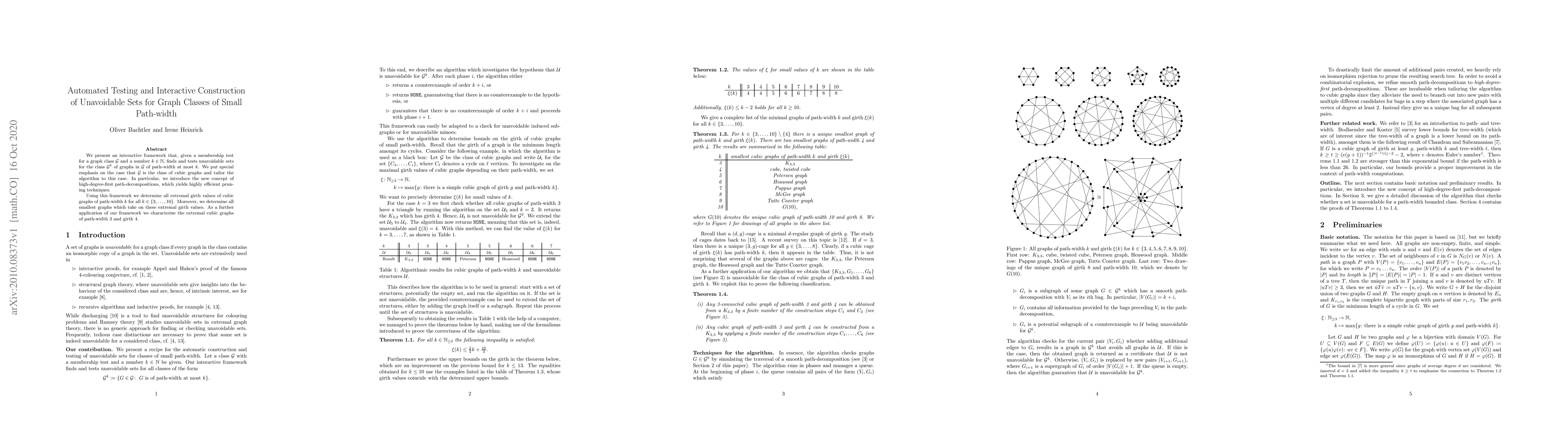 Thumbnail for Automated Testing and Interactive Construction of Unavoidable Sets for
  Graph Classes of Small Path-width