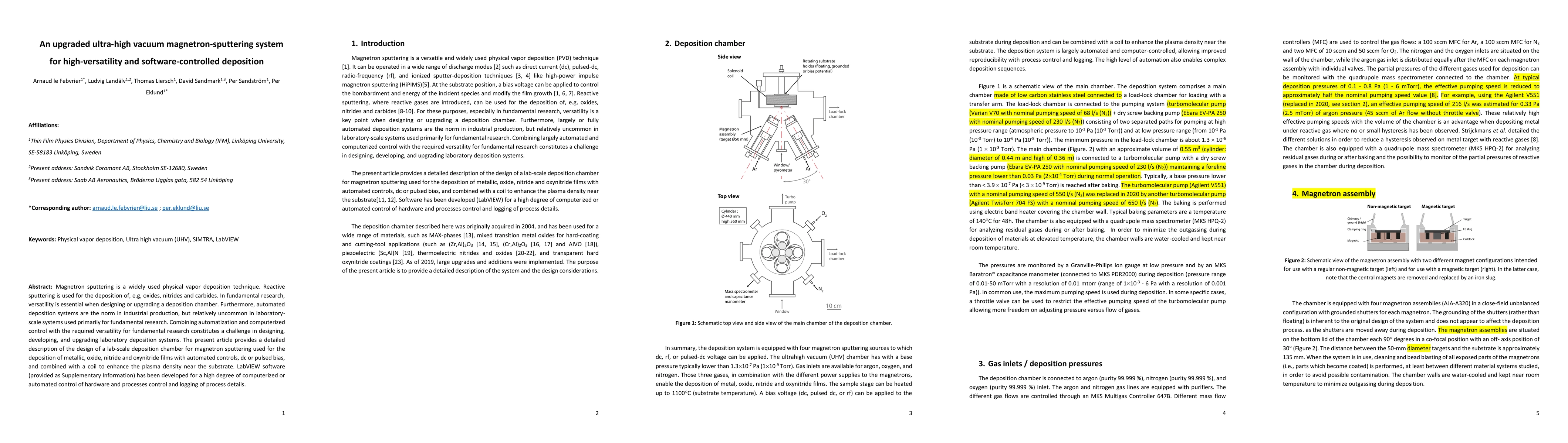 Thumbnail for An upgraded ultra-high vacuum magnetron-sputtering system for
  high-versatility and software-controlled deposition