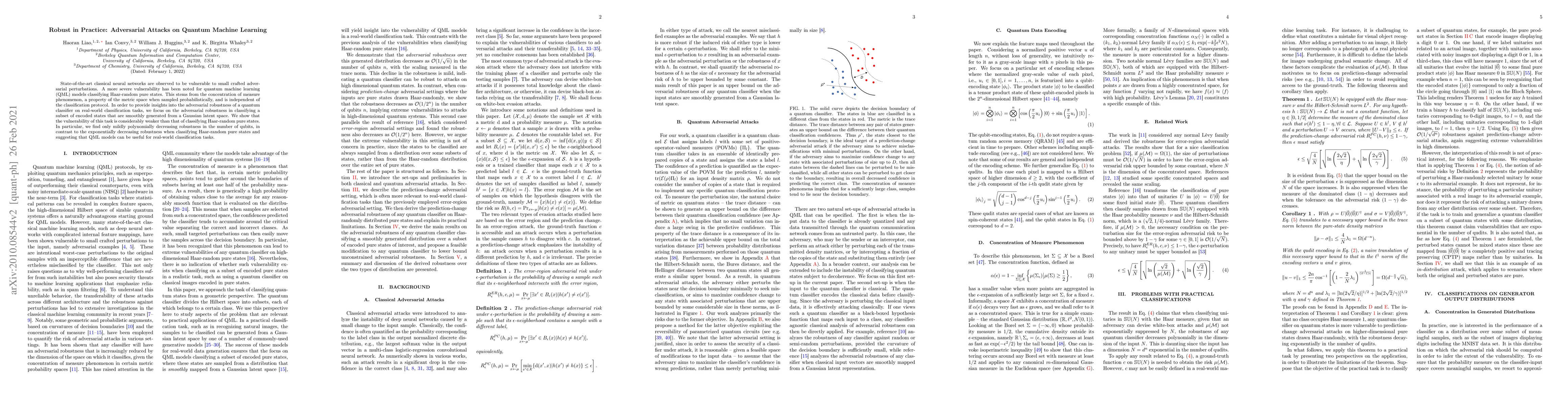 Thumbnail for Robust in Practice: Adversarial Attacks on Quantum Machine Learning
