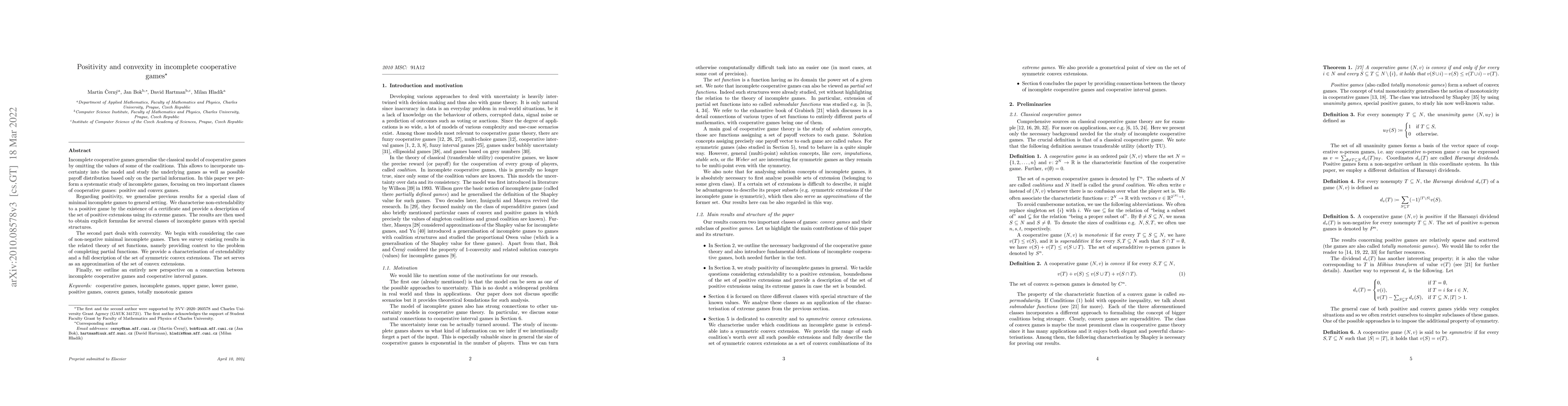 Thumbnail for Positivity and convexity in incomplete cooperative games
