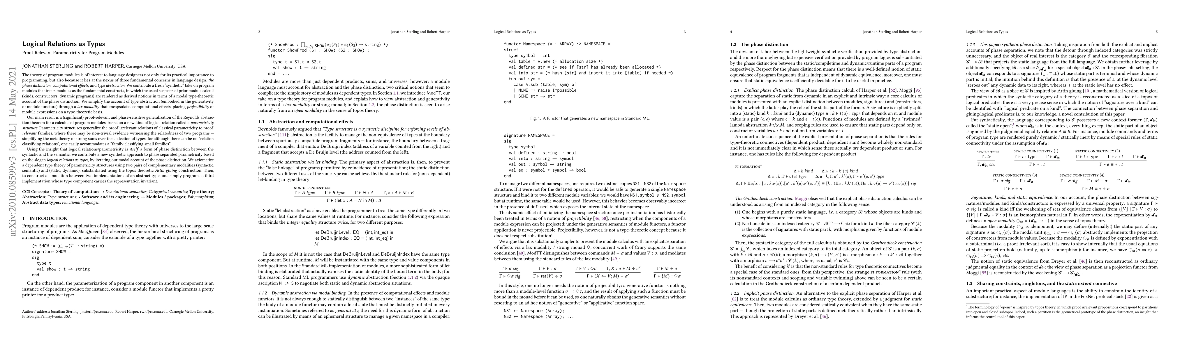 Thumbnail for Logical Relations as Types: Proof-Relevant Parametricity for Program
  Modules