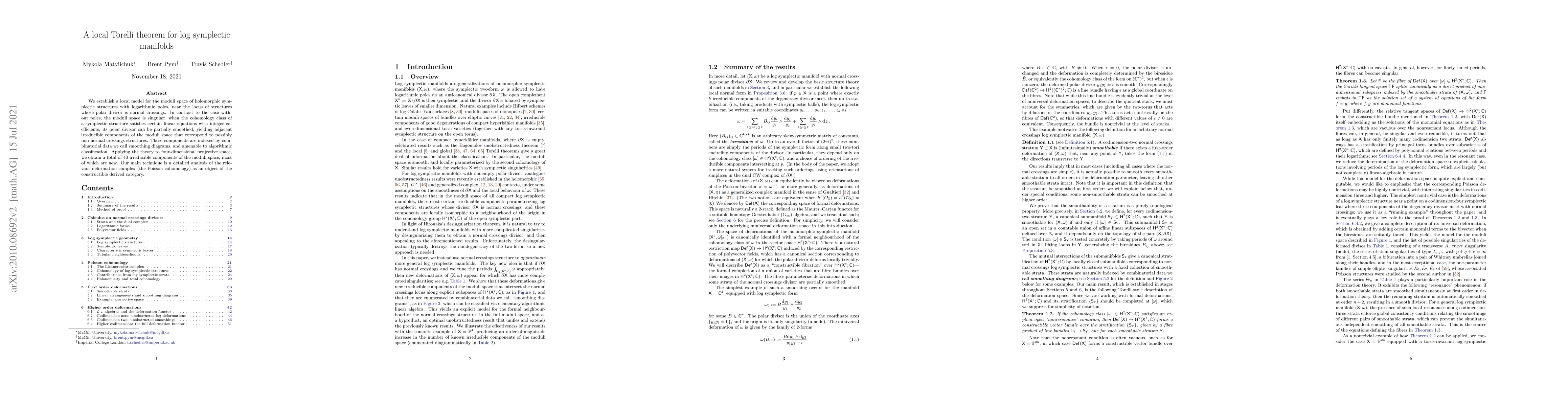 Thumbnail for A local Torelli theorem for log symplectic manifolds