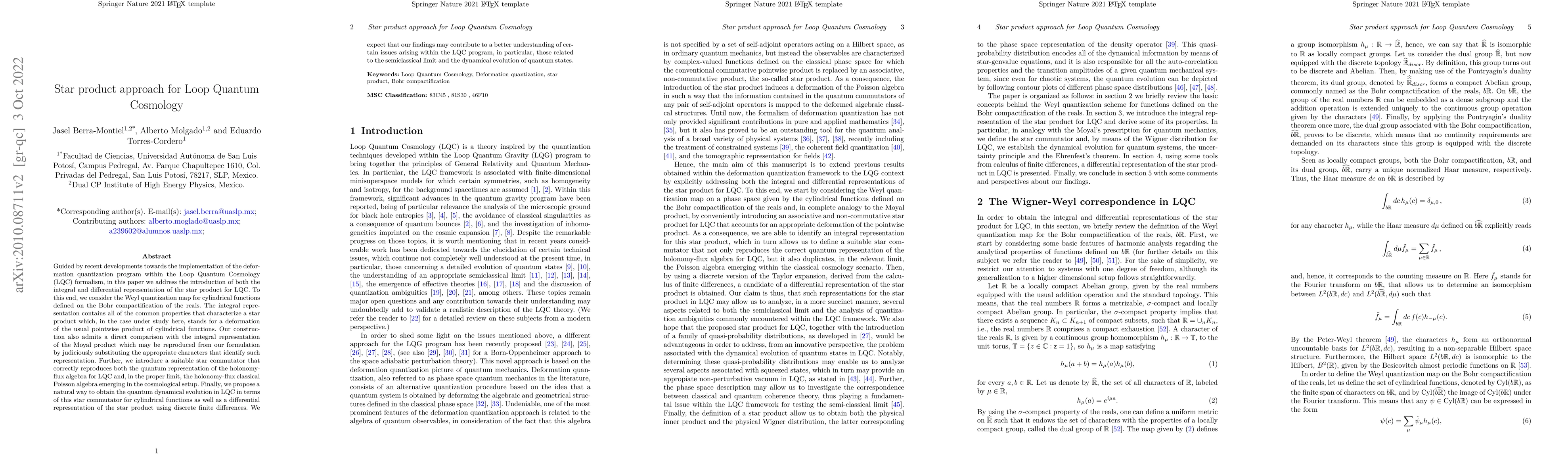 Thumbnail for Star product approach for Loop Quantum Cosmology