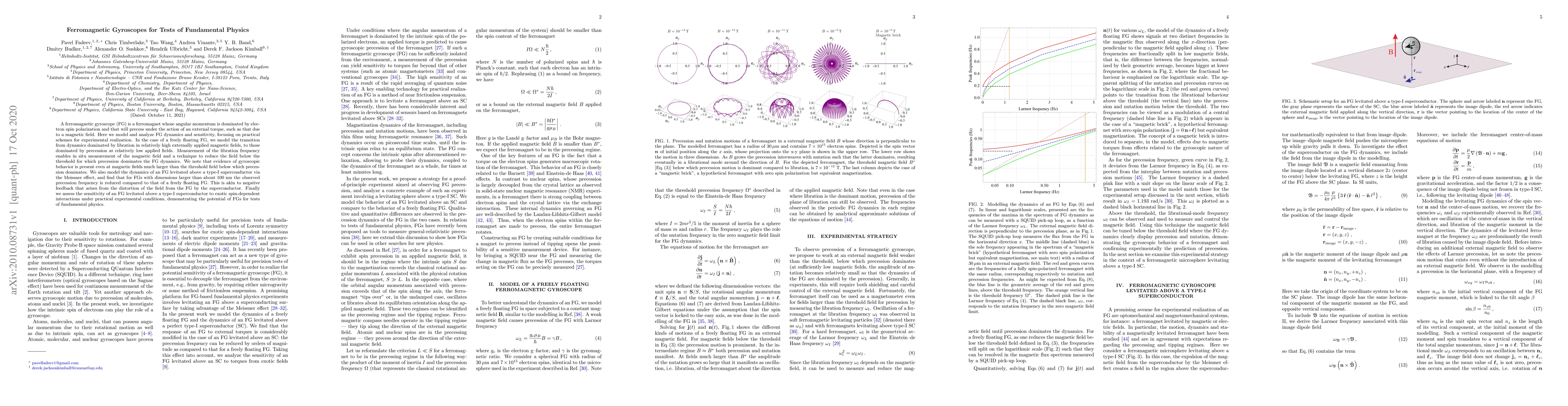 Thumbnail for Ferromagnetic Gyroscopes for Tests of Fundamental Physics