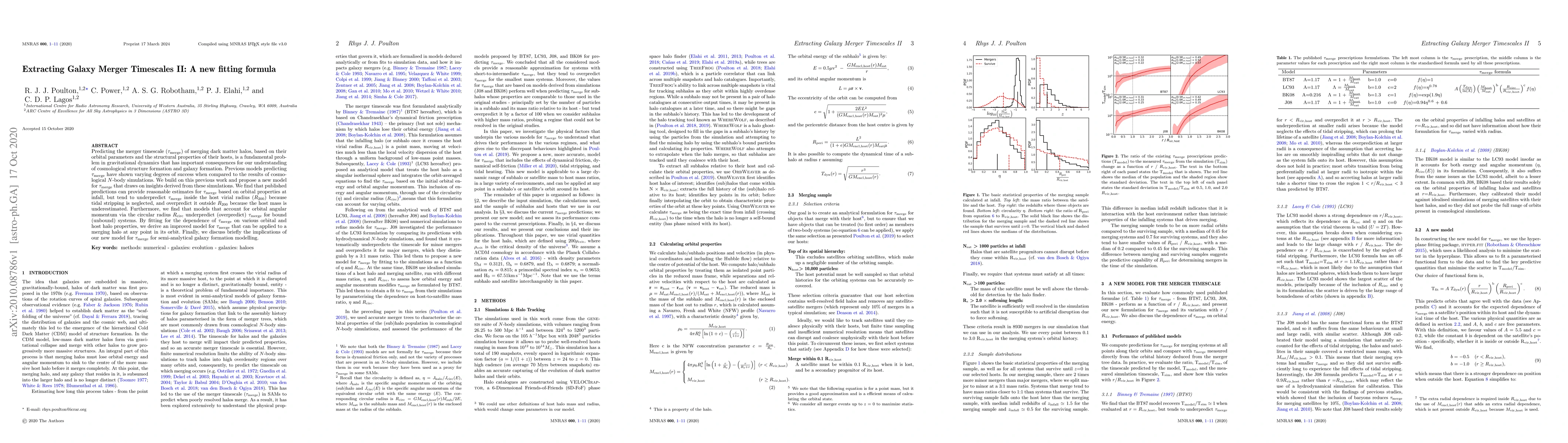 Thumbnail for Extracting Galaxy Merger Timescales II: A new fitting formula