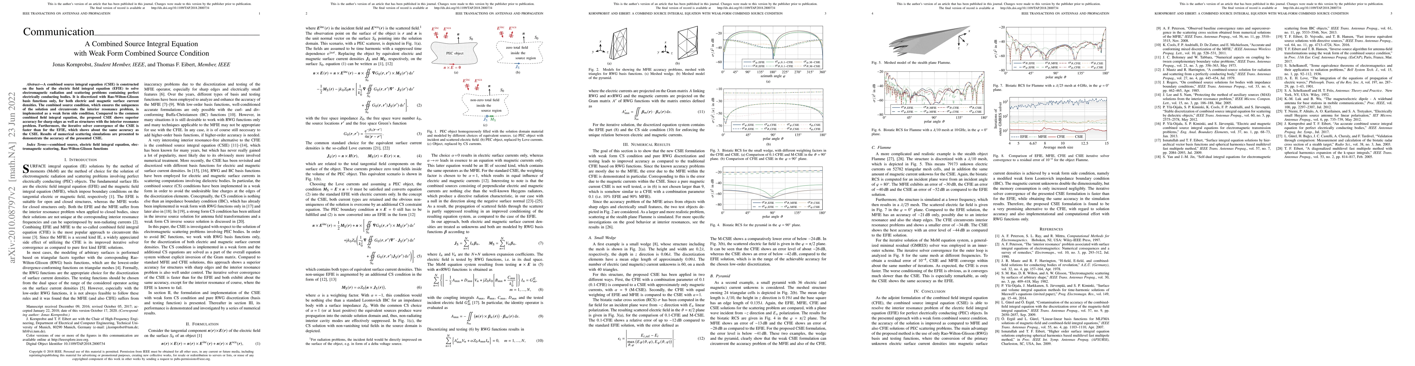 Thumbnail for A Combined Source Integral Equation with Weak Form Combined Source
  Condition