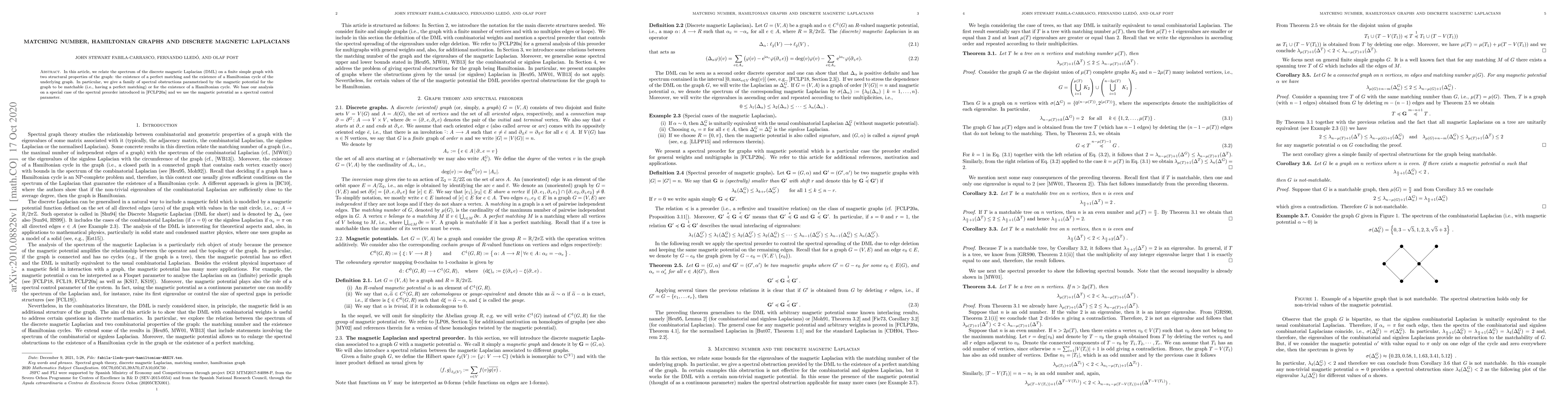 Thumbnail for Matching number, Hamiltonian graphs and discrete magnetic Laplacians