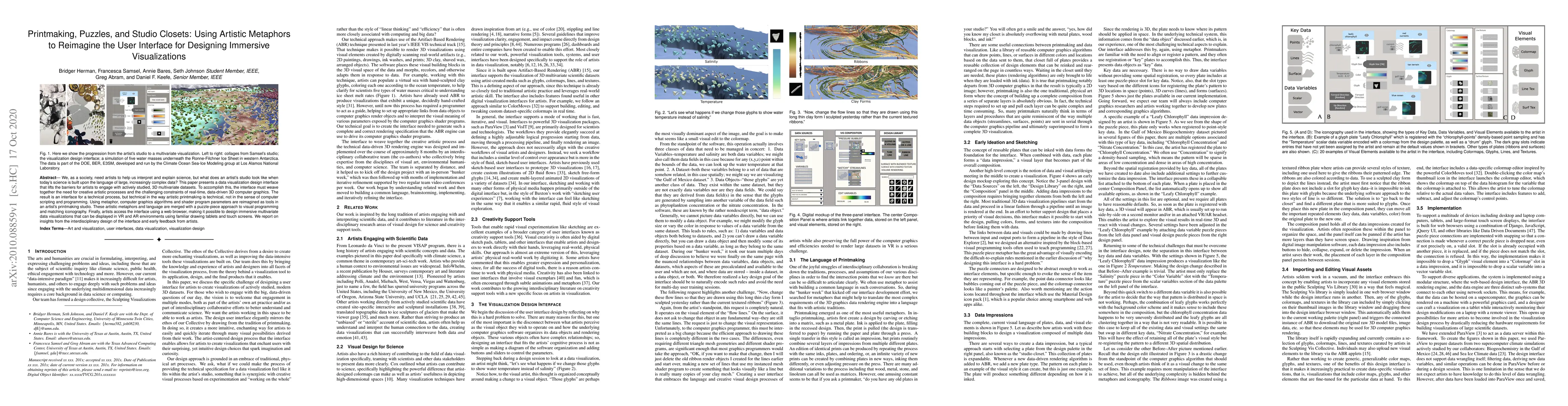 Thumbnail for Printmaking, Puzzles, and Studio Closets: Using Artistic Metaphors to
  Reimagine the User Interface for Designing Immersive Visualizations
