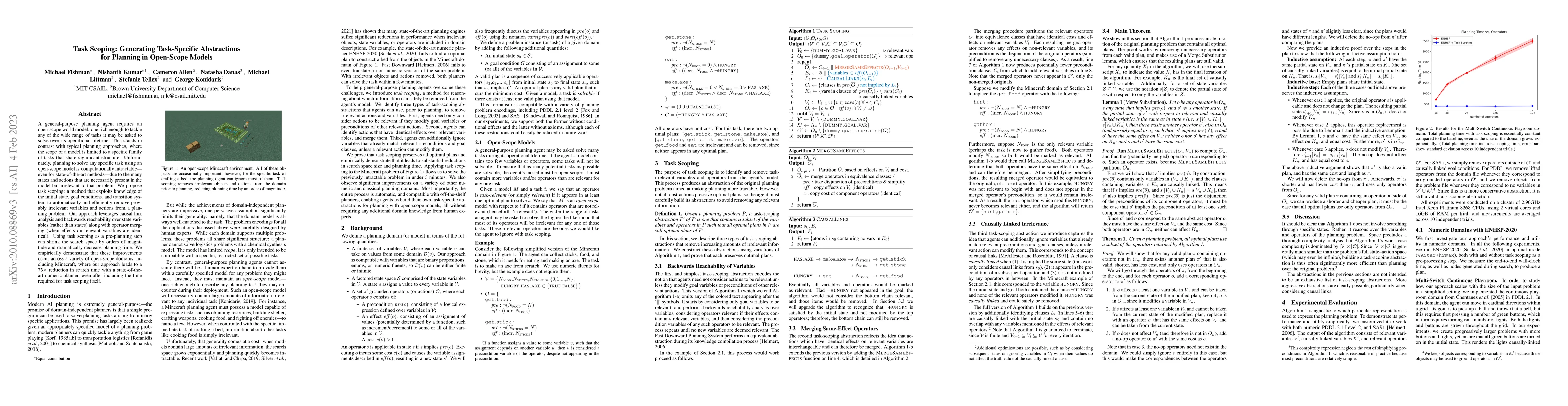 Thumbnail for Task Scoping: Generating Task-Specific Abstractions for Planning in
  Open-Scope Models