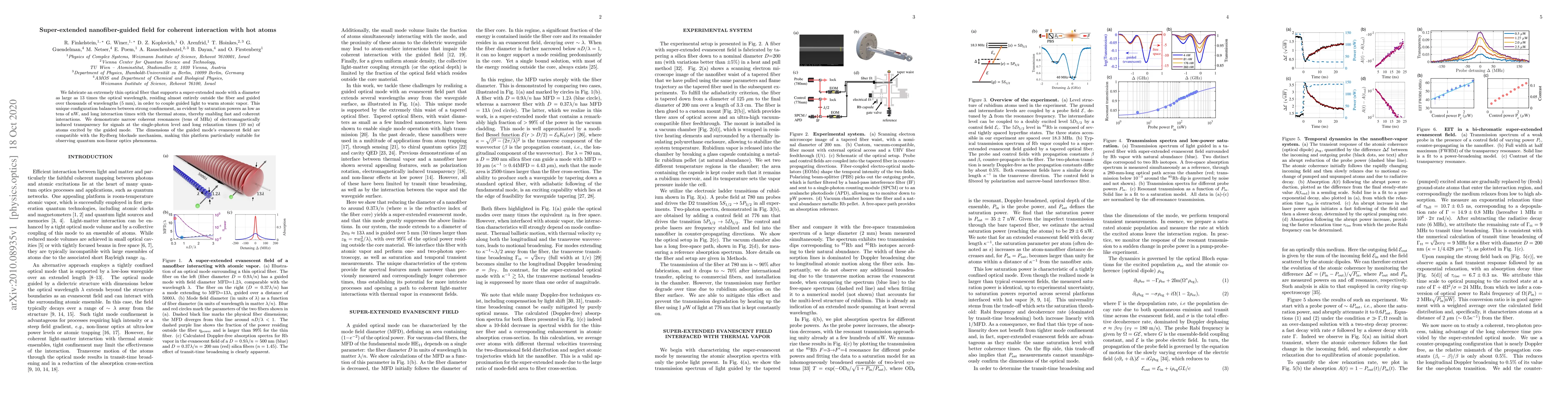 Thumbnail for Super-extended nanofiber-guided field for coherent interaction with hot
  atoms