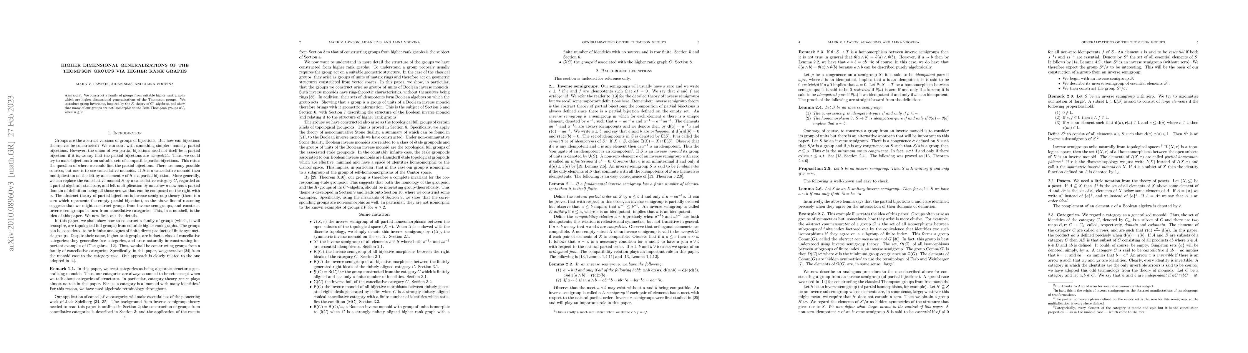 Thumbnail for Higher dimensional generalizations of the Thompson groups via higher
  rank graphs