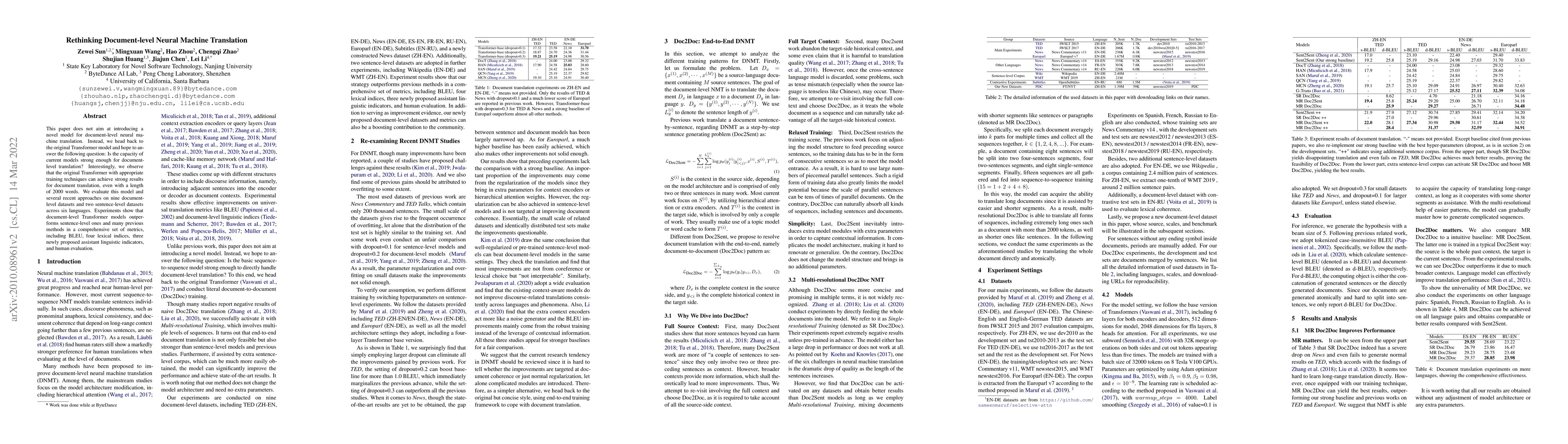 Thumbnail for Rethinking Document-level Neural Machine Translation