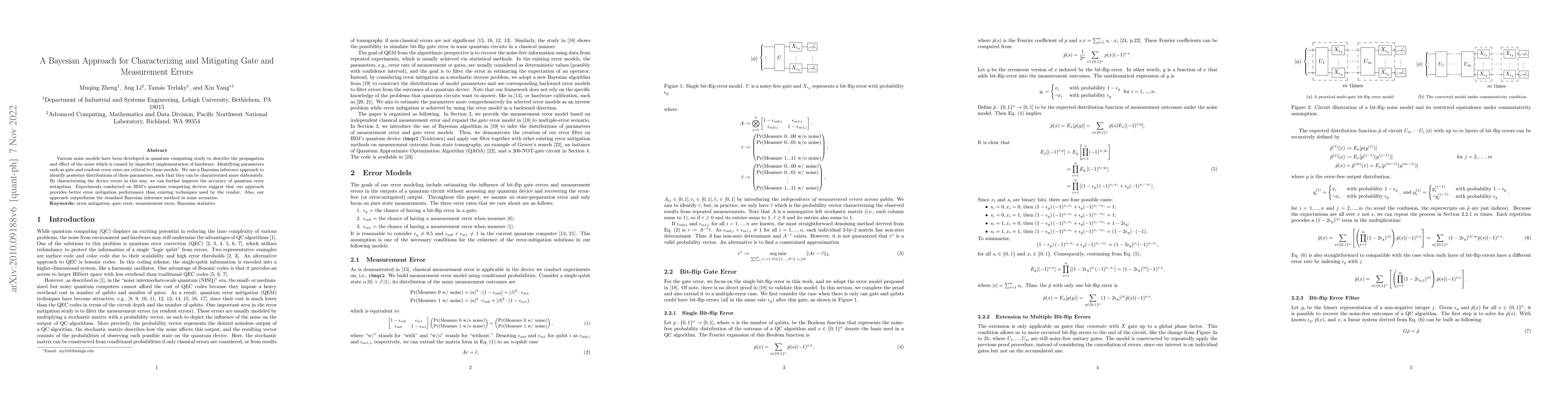Thumbnail for A Bayesian Approach for Characterizing and Mitigating Gate and
  Measurement Errors