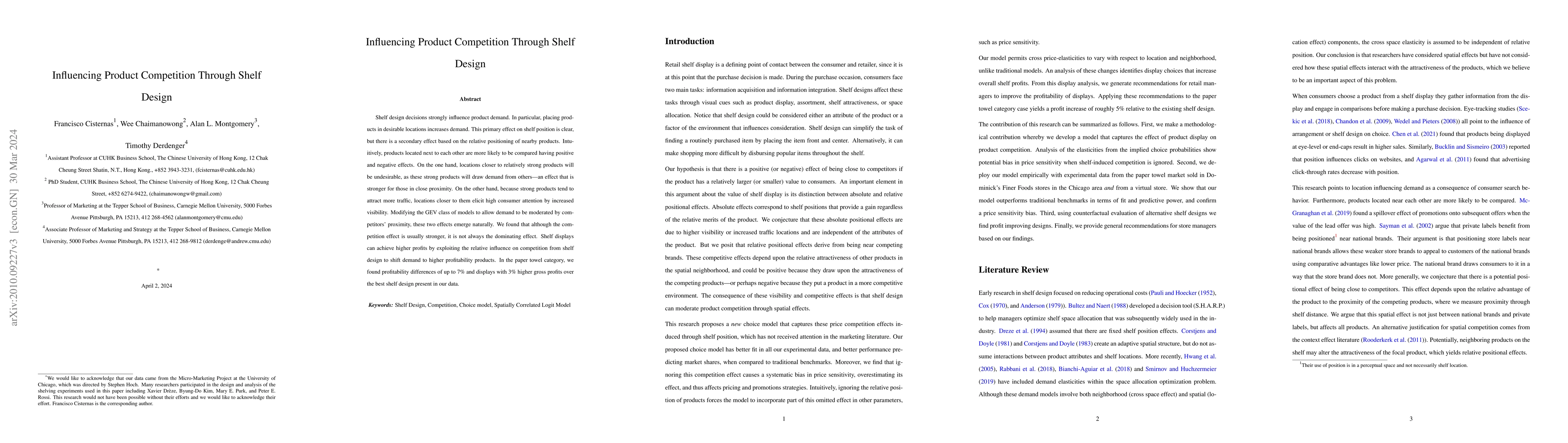 Thumbnail for Influencing Competition Through Shelf Design