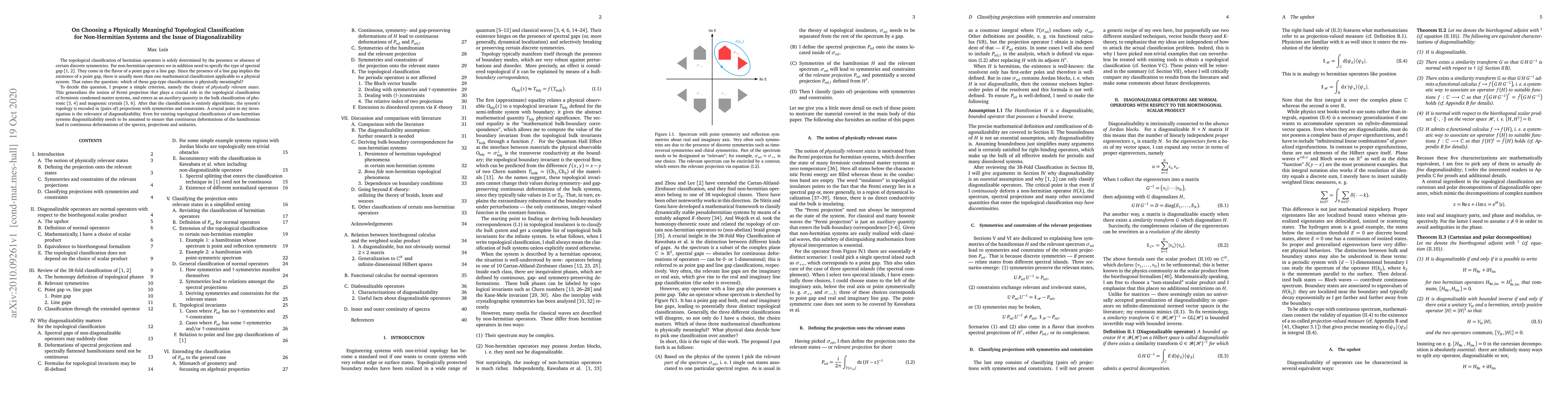 Thumbnail for On Choosing a Physically Meaningful Topological Classification for
  Non-Hermitian Systems and the Issue of Diagonalizability