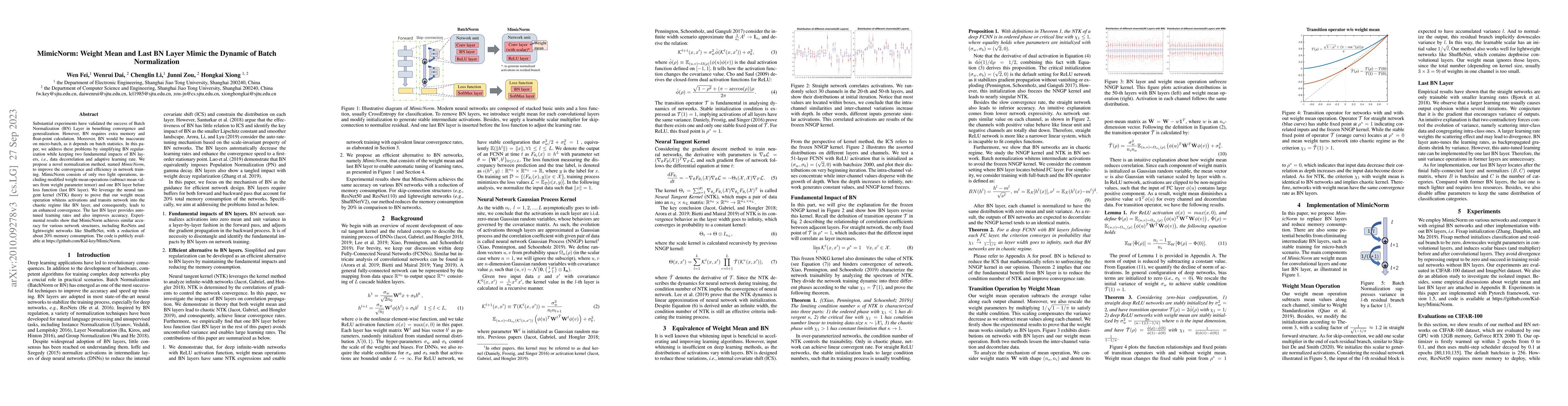 Thumbnail for MimicNorm: Weight Mean and Last BN Layer Mimic the Dynamic of Batch
  Normalization