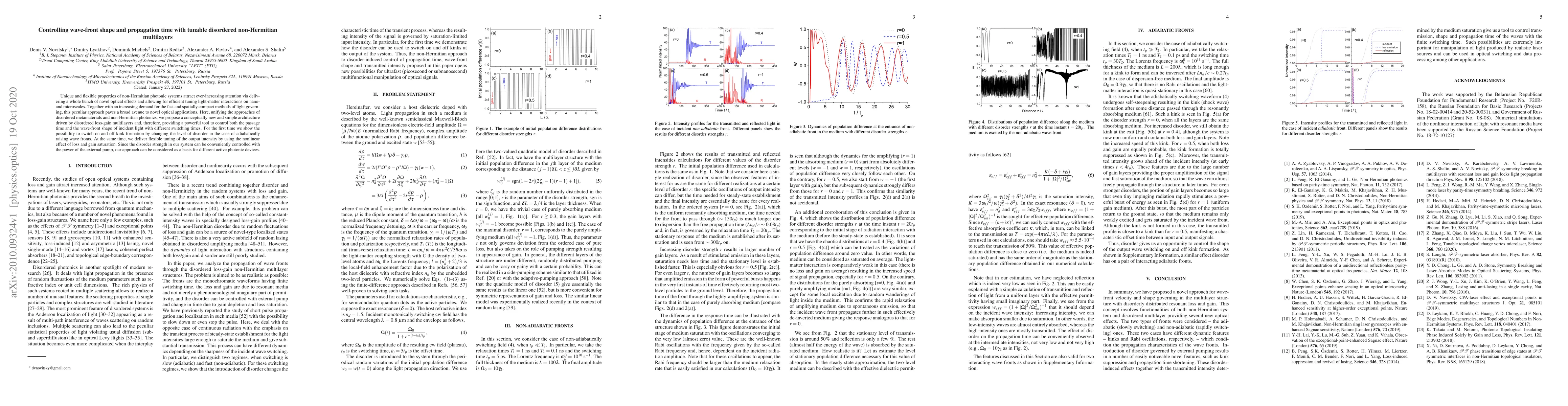 Thumbnail for Controlling wave-front shape and propagation time with tunable
  disordered non-Hermitian multilayers