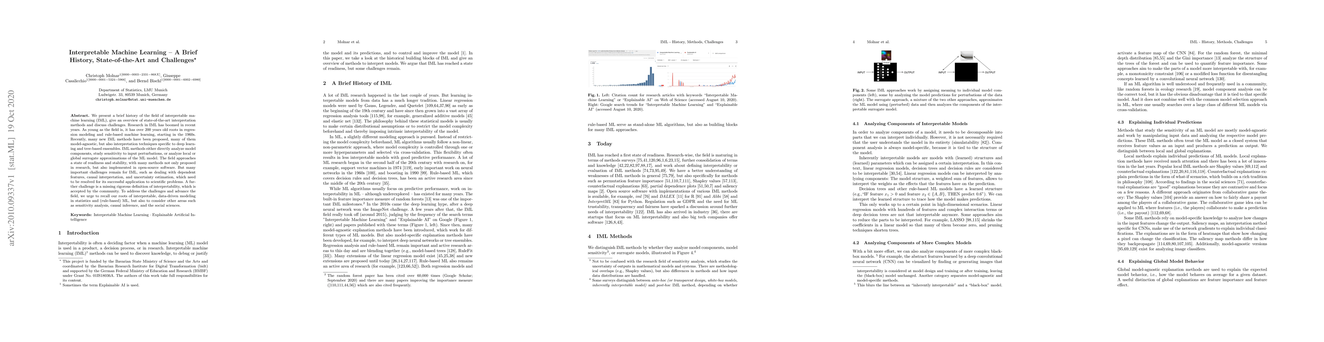 Thumbnail for Interpretable Machine Learning -- A Brief History, State-of-the-Art and
  Challenges