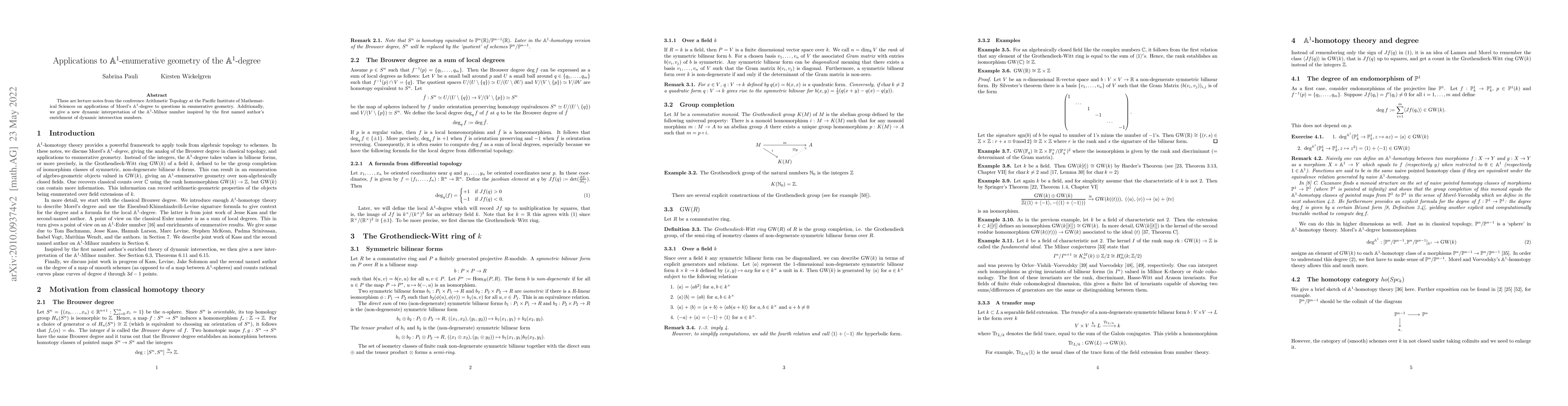 Thumbnail for Applications to A1-enumerative geometry of the A1-degree