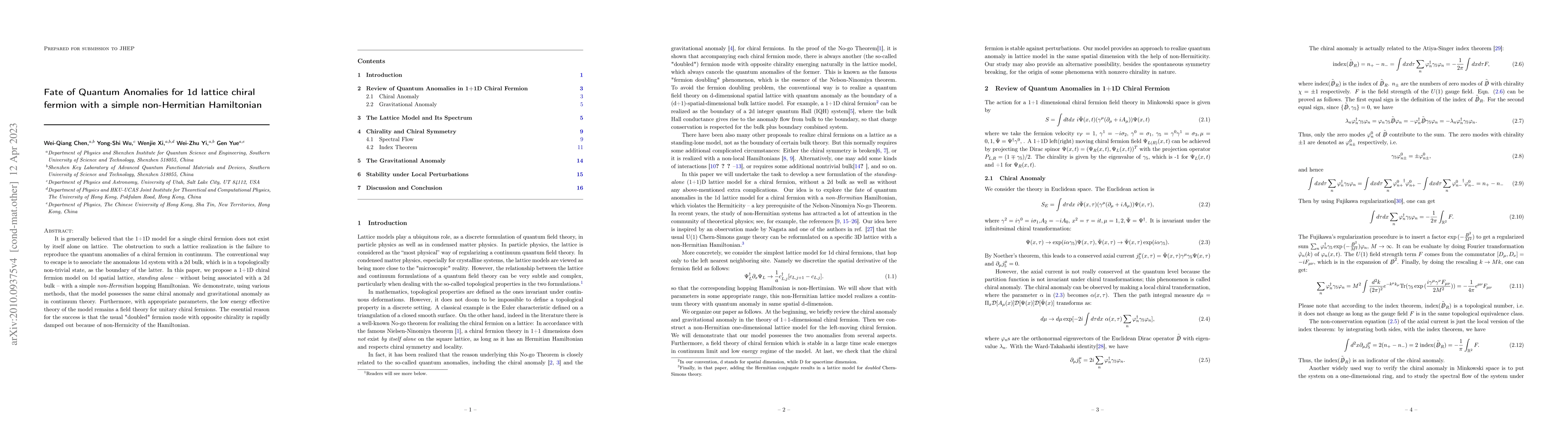 Thumbnail for Fate of Quantum Anomalies for 1d lattice chiral fermion with a simple
  non-Hermitian Hamiltonian