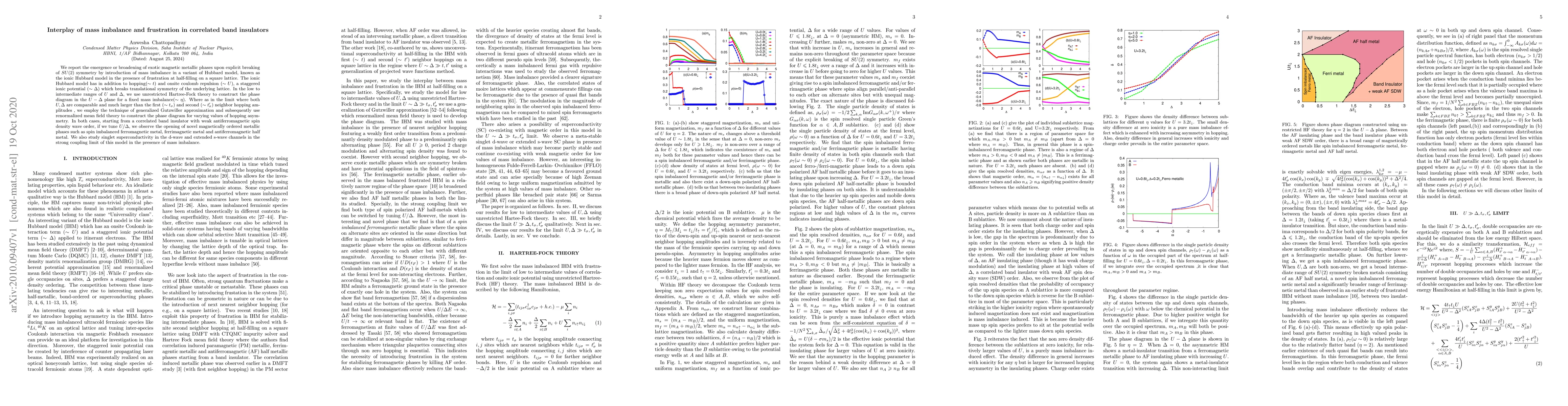 Thumbnail for Interplay of mass imbalance and frustration in correlated band
  insulators