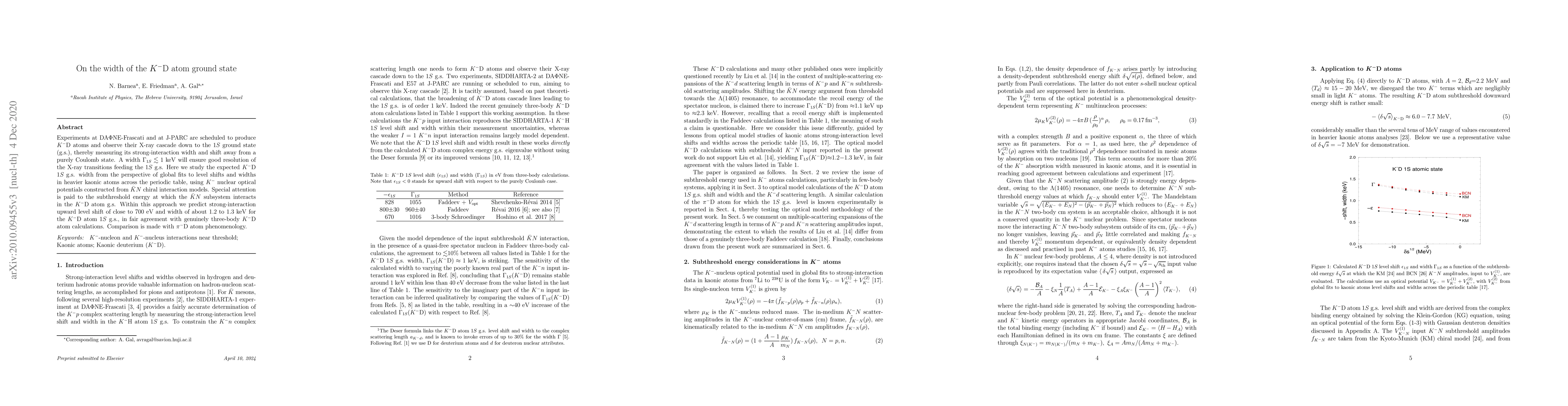 Thumbnail for On the width of the $K^-$D atom ground state