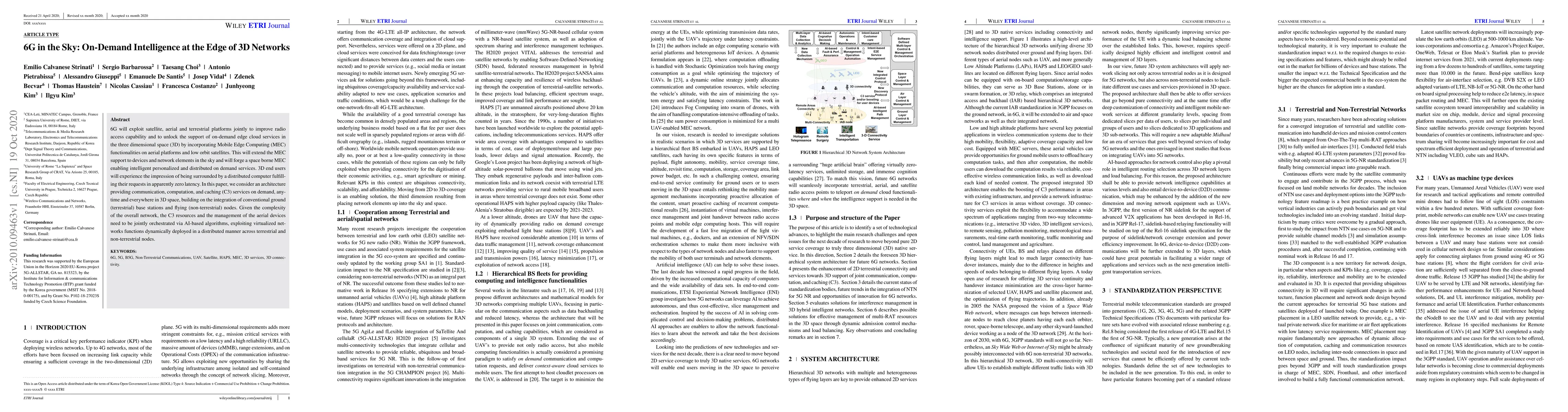 Thumbnail for 6G in the Sky: On-Demand Intelligence at the Edge of 3D Networks