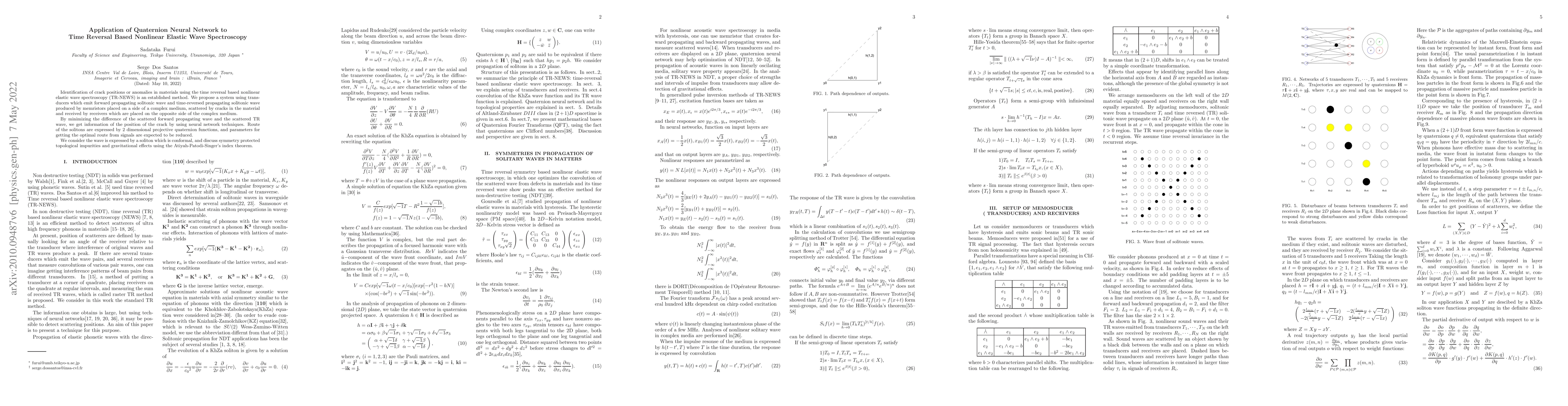 Thumbnail for Application of Quaternion Neural Network to Time Reversal Based
  Nonlinear Elastic Wave Spectroscopy