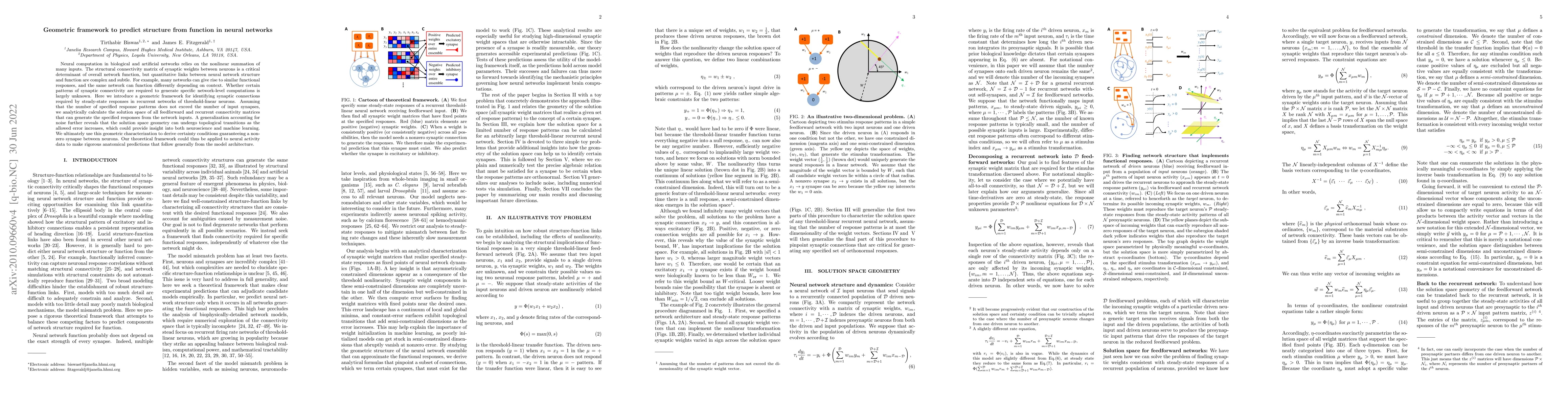 Thumbnail for Geometric framework to predict structure from function in neural
  networks