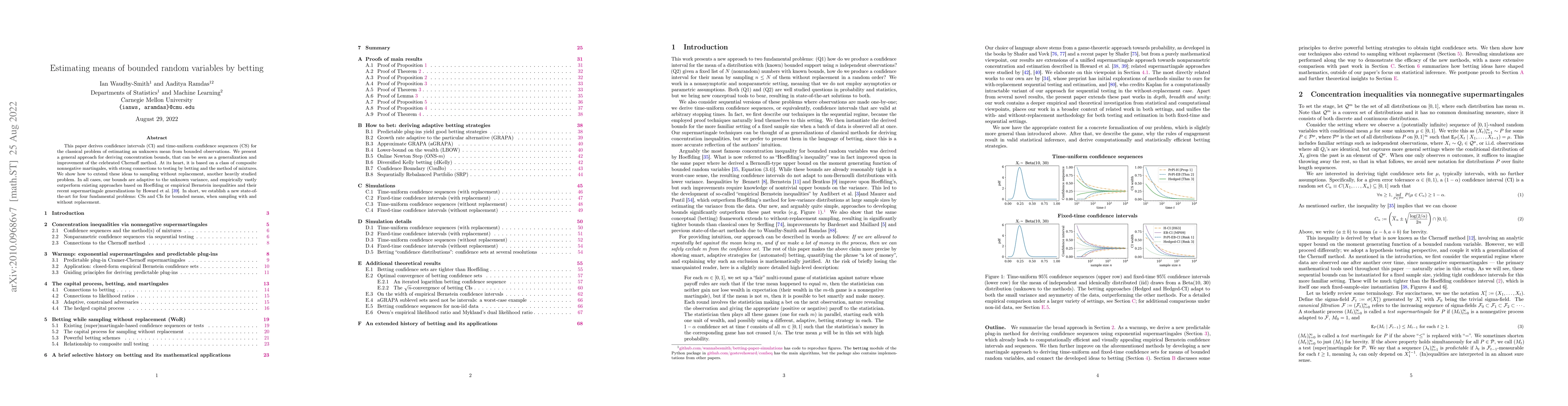 Thumbnail for Estimating means of bounded random variables by betting