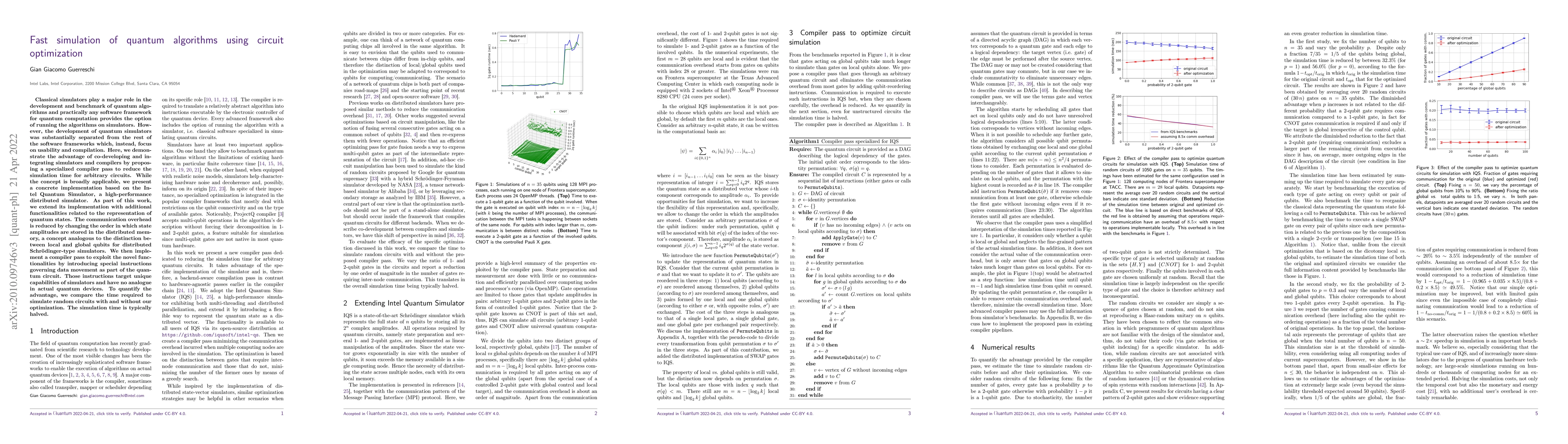 Thumbnail for Fast simulation of quantum algorithms using circuit optimization
