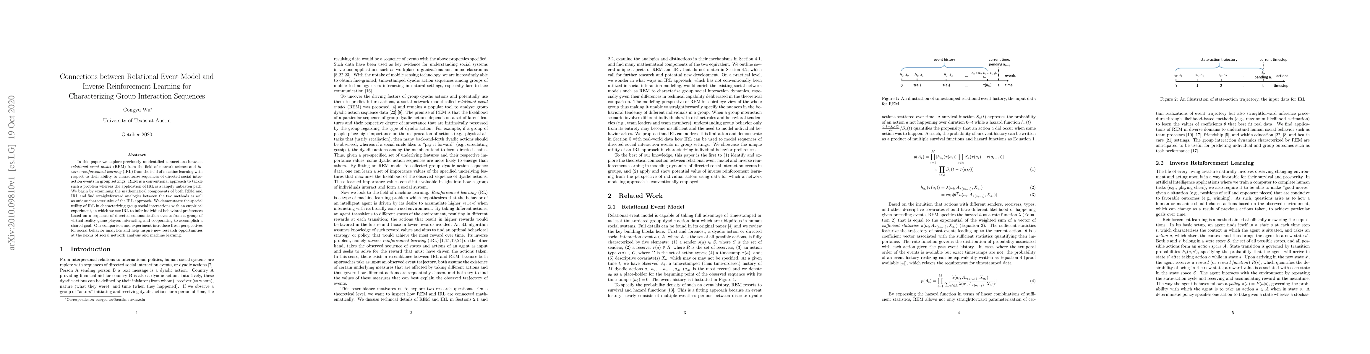 Thumbnail for Connections between Relational Event Model and Inverse Reinforcement
  Learning for Characterizing Group Interaction Sequences