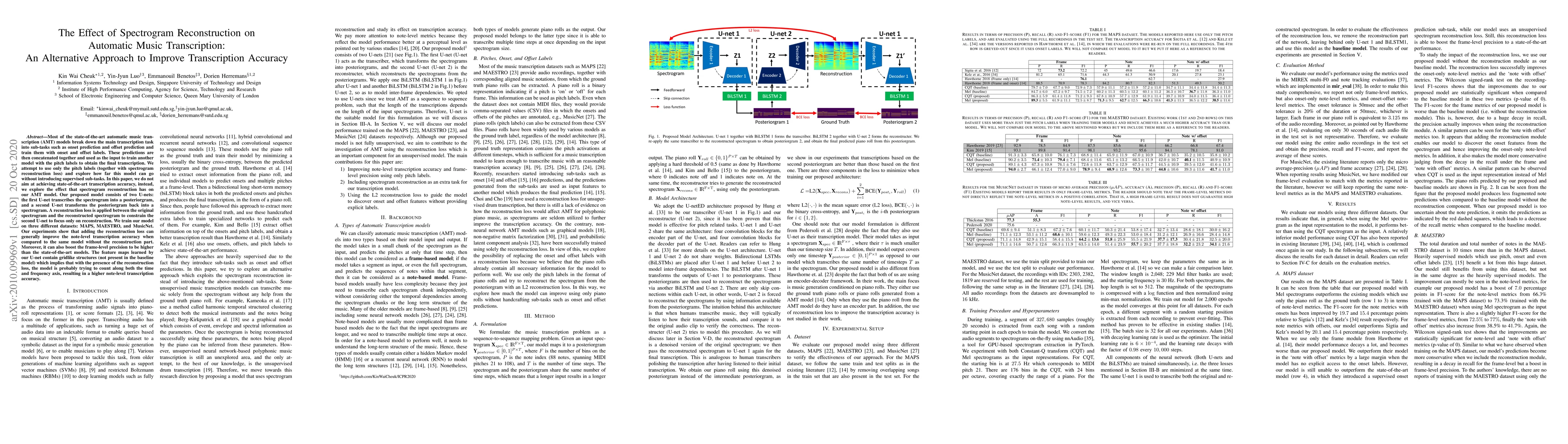 Thumbnail for The Effect of Spectrogram Reconstruction on Automatic Music
  Transcription: An Alternative Approach to Improve Transcription Accuracy