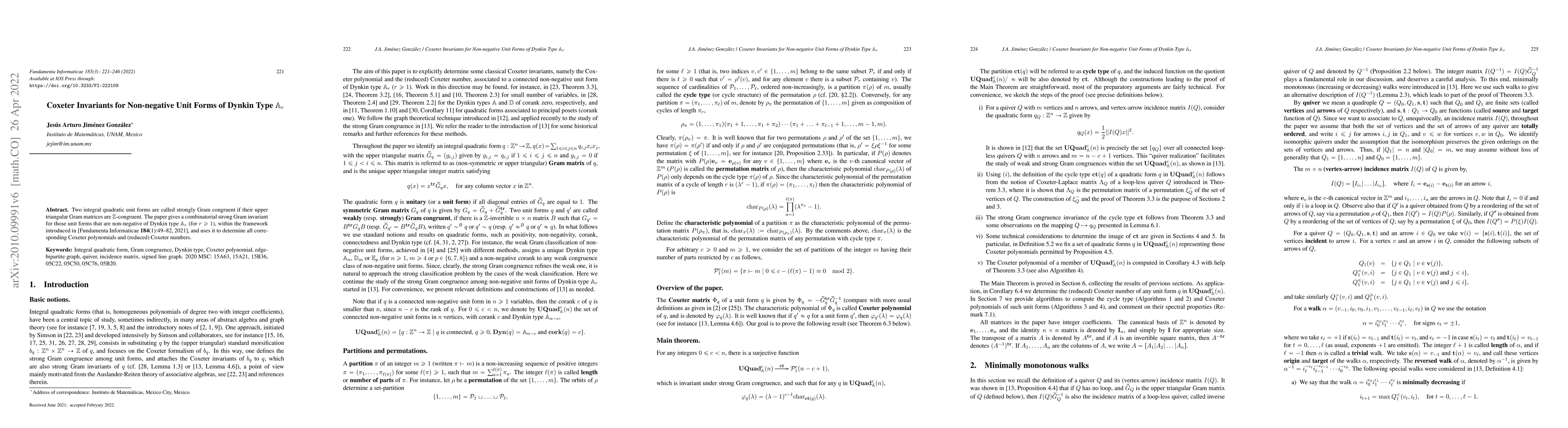 Thumbnail for Coxeter invariants for non-negative unit forms of Dynkin type A