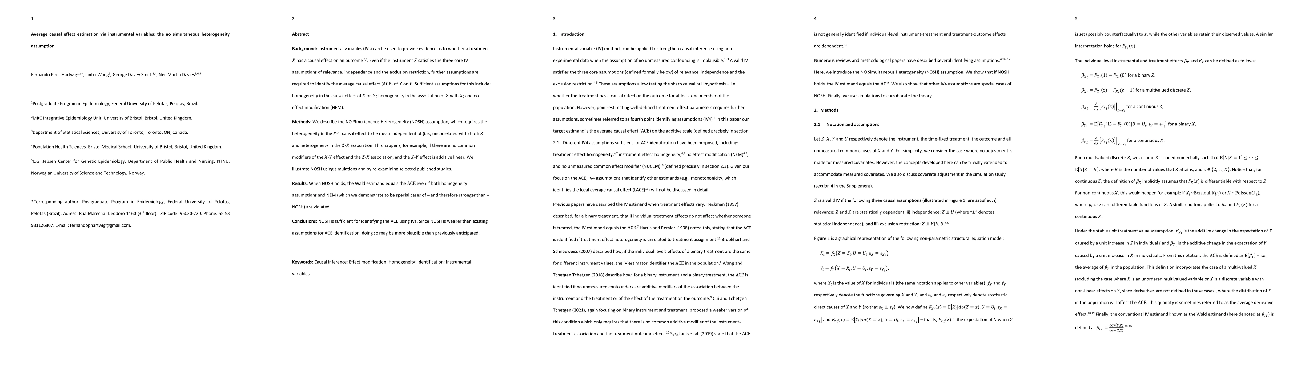 Thumbnail for Average causal effect estimation via instrumental variables: the no
  simultaneous heterogeneity assumption