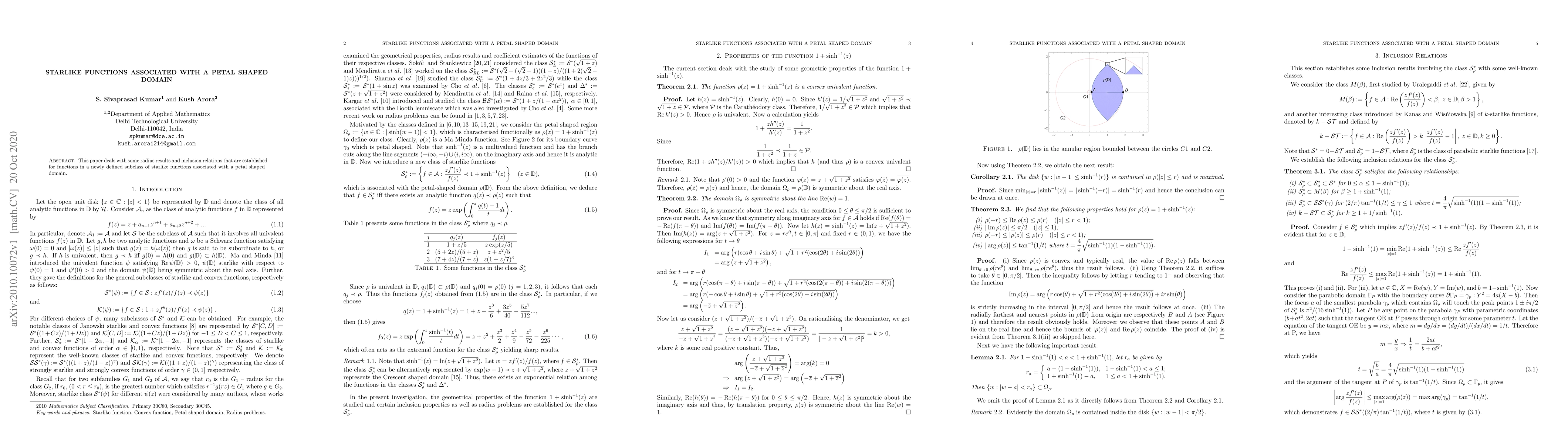 Thumbnail for Starlike Functions associated with a Petal Shaped Domain
