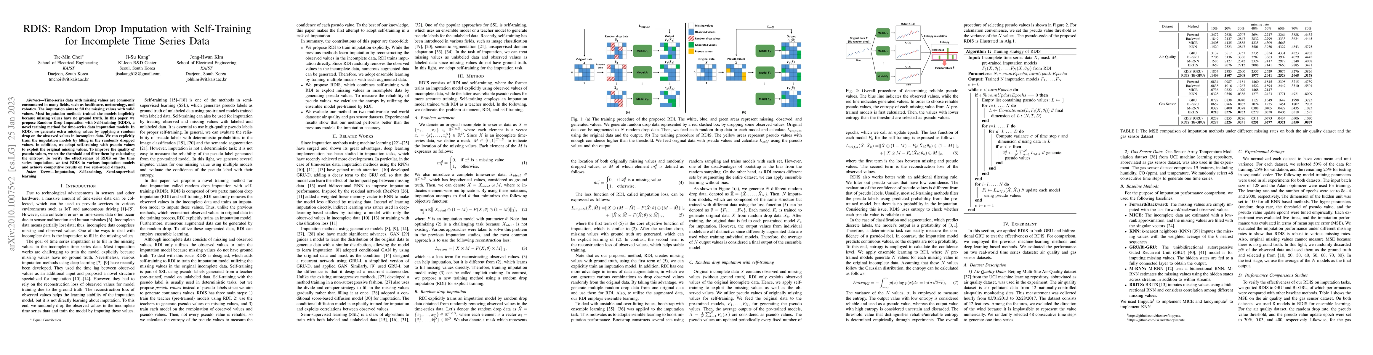 Thumbnail for RDIS: Random Drop Imputation with Self-Training for Incomplete Time
  Series Data