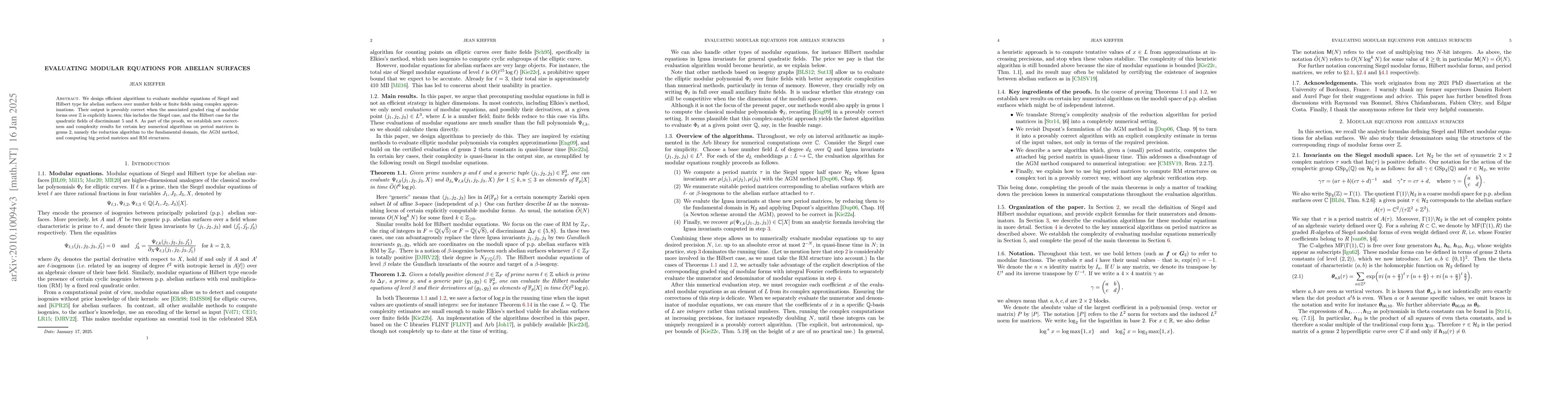 Thumbnail for Evaluating modular equations for abelian surfaces