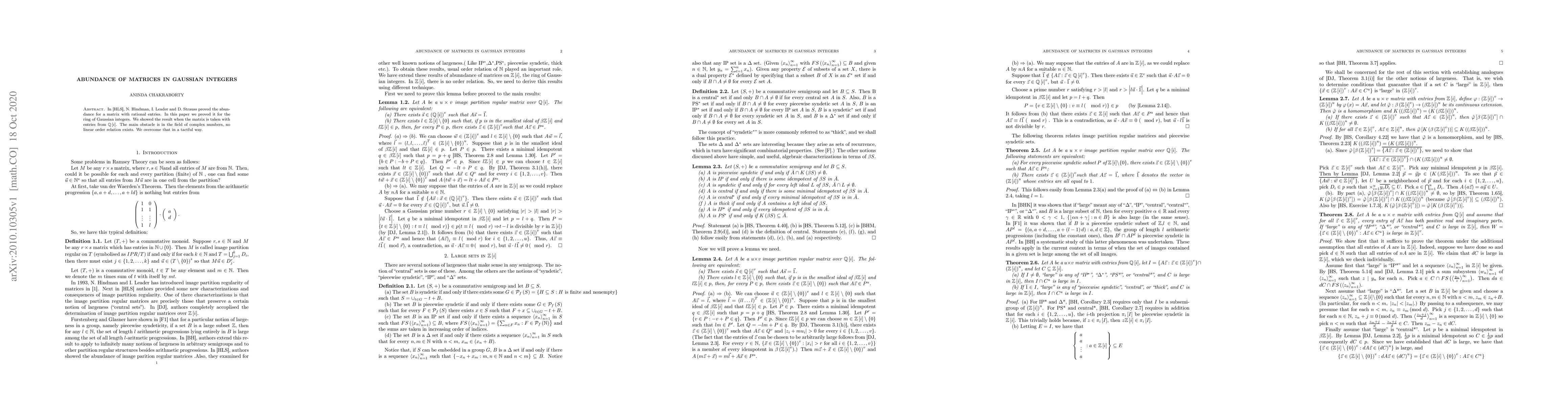 Thumbnail for Abundance of Matrices In Gaussian Integers